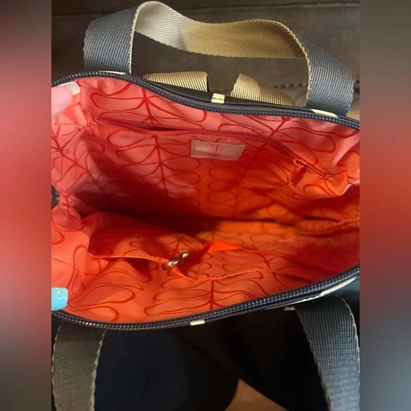 Orla Kiely Black and Cream Backpack - Picture 2 of 2